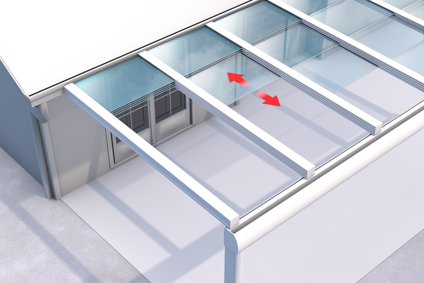 Aluminium Glasschiebedach